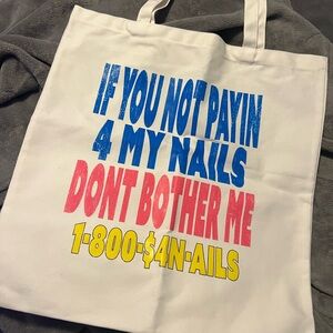 “Money 4 Nails” Large Canvas “1-800 Tote Bag”